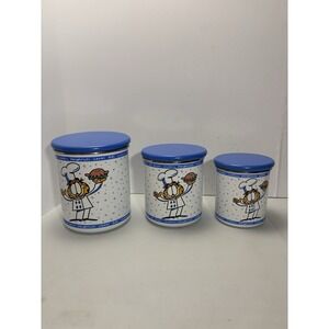Vintage Garfield Stacking Canister Set Metal Chef Baking PAWS
